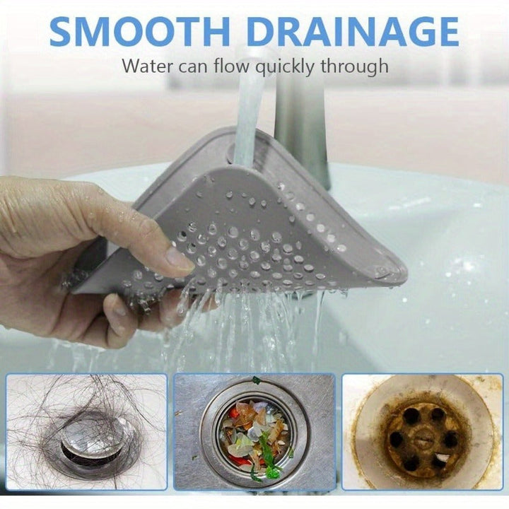 Abflusssieb | Silikon-Haarfänger mit Saugnäpfen für Dusche und Waschbecken im 4er-Set