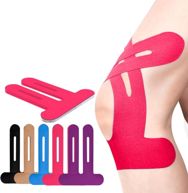 Vorge­schnittene Kinesio-Tapes fürs Knie | 150% dehnbar &amp; rutschfest | Atmungsaktive Baumwolle, stabilisierend im Alltag &amp; Sport