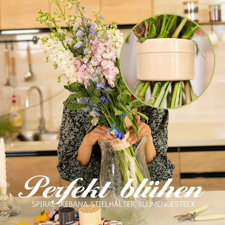 Bouquet holder spiral handle set (2 sizes) – BloomCore for stable, full arrangements | holds stems firmly &amp; keeps flowers fresh up to 3× longer