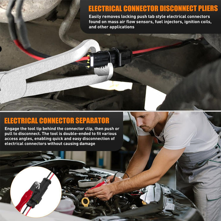 Stecker-Entriegelungswerkzeug für Auto | löst elektrische Steckverbinder ohne Kabelbruch | Kohlenstoffstahl, kompakt | 19 cm