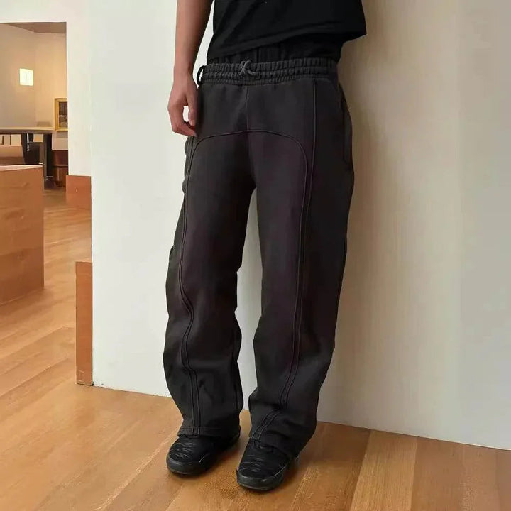 Herren Cropped Jogginghose mit Kordelzug | Lockere Stretch Freizeithose im Streetwear Stil | Elastischer Bund