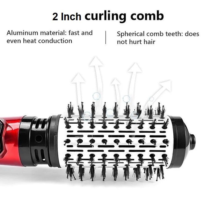 Forgó hajszárító kefe (Hot Air Brush) | Volumen + simítás + könnyű hullámok egy lépésben | Gyors száradás, kevesebb frizz | Otthoni és utazási használatra