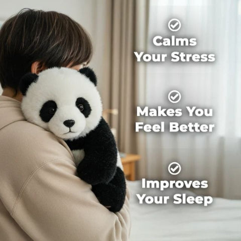 Interaktiver Kuschelpanda | Bewegliches Plüschtier mit weichem Fell und angenehmem Kuschelgewicht