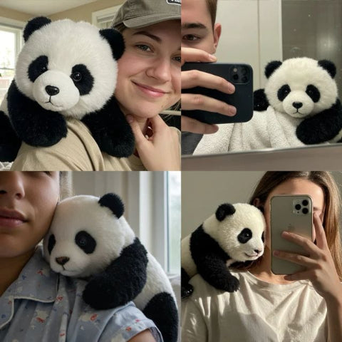 Interaktiver Kuschelpanda | Bewegliches Plüschtier mit weichem Fell und angenehmem Kuschelgewicht