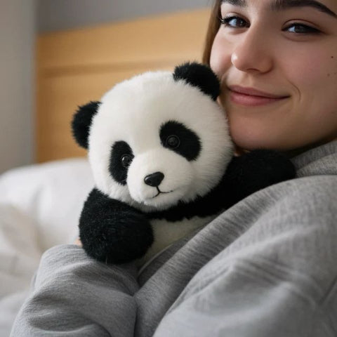 Interaktiver Kuschelpanda | Bewegliches Plüschtier mit weichem Fell und angenehmem Kuschelgewicht