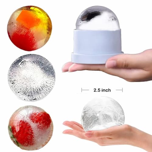 Moule à glaçons pour grosses boules de glace – Set FrostVibe (2 pièces) | Fonte lente pour whisky et cocktails | Sans BPA, compatible lave-vaisselle
