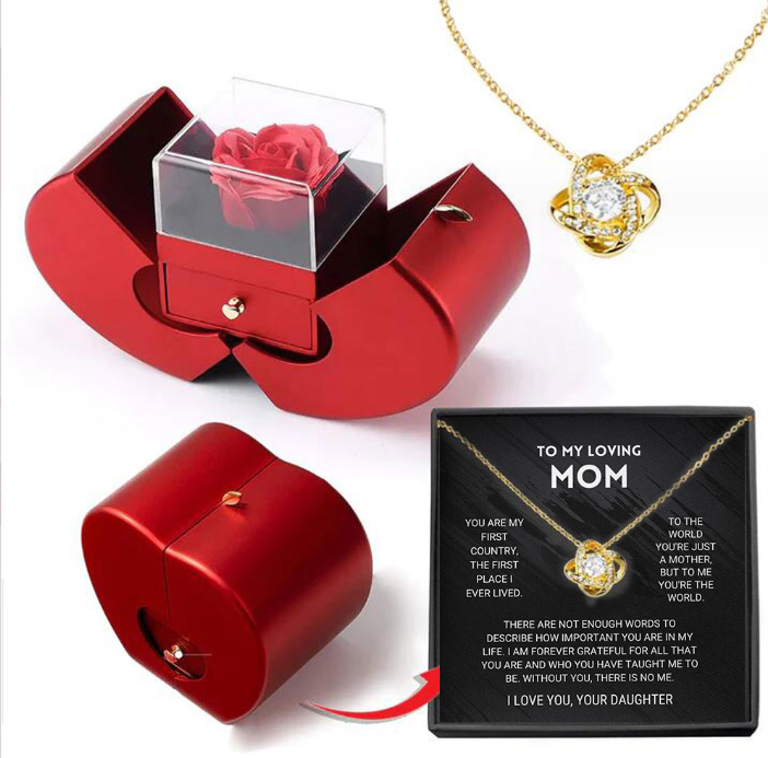 Rose Apple Jewelry Box™ | With eternal rose necklace