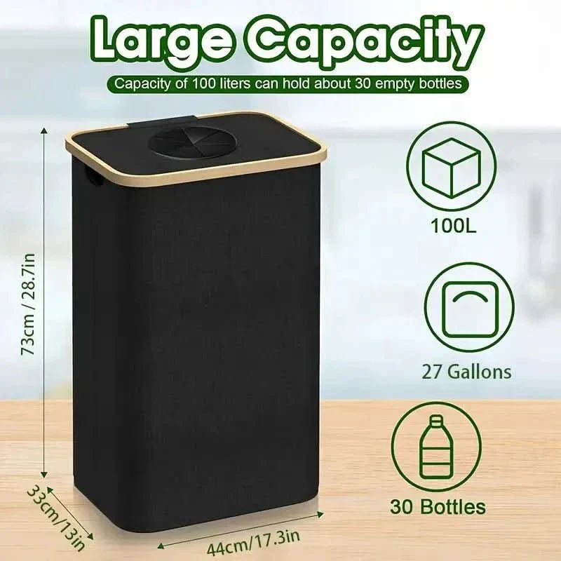 Recycling-Aufbewahrungsbehälter | Faltbarer 100-Liter-Mülltrenner für platzsparende Organisation und einfachen Transport