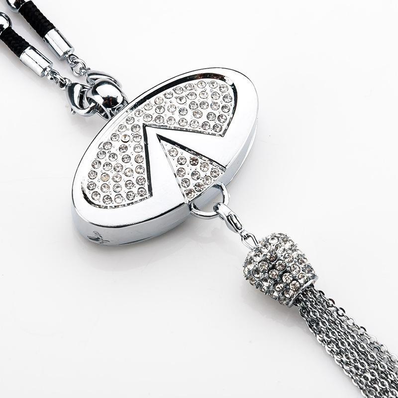Ciondolo per specchietto retrovisore auto con cristallo | Lega di zinco e strass | Decorazione scintillante con ciondolo profumato, idea regalo