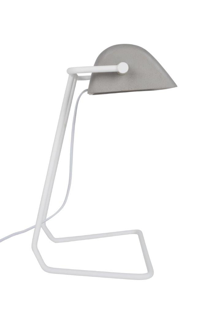 Schreibtischlampe | Verstellbare Tischleuchte aus Metall mit Betonschirm und E27-Fassung für den Arbeitsplatz