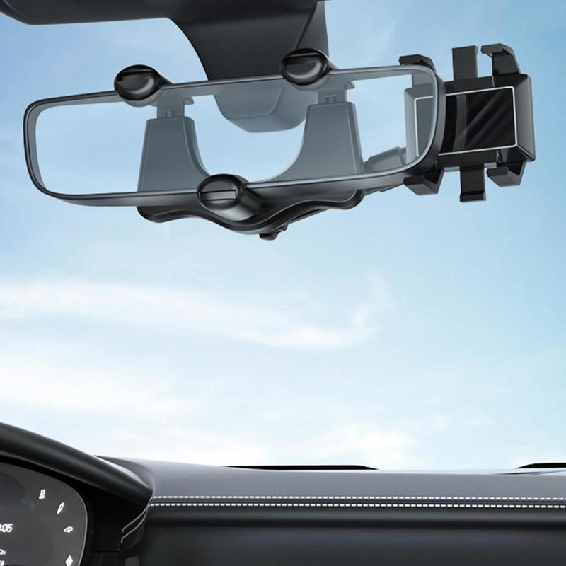 360° Drehbare Auto-Spiegel Handyhalterung | Ausziehbare Smartphone-Halterung bis 6,5 Zoll | Klappbar für Navigation auf Augenhöhe