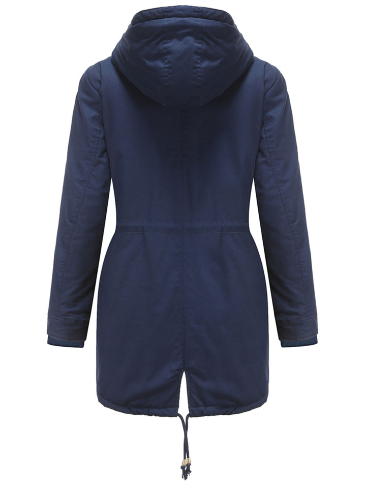 Damen Midiparka mit Kapuze | Langer Parka mit Frontreißverschluss und geradem Schnitt für Alltag, Büro und kalte Tage