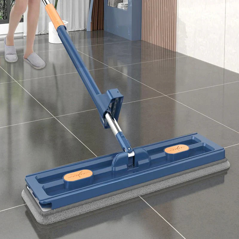 Flachmopp mit Freihand-Auswringsystem | 360° Bodenwischer mit Mikrofaserpad | Für Parkett, Fliesen &amp; Laminat