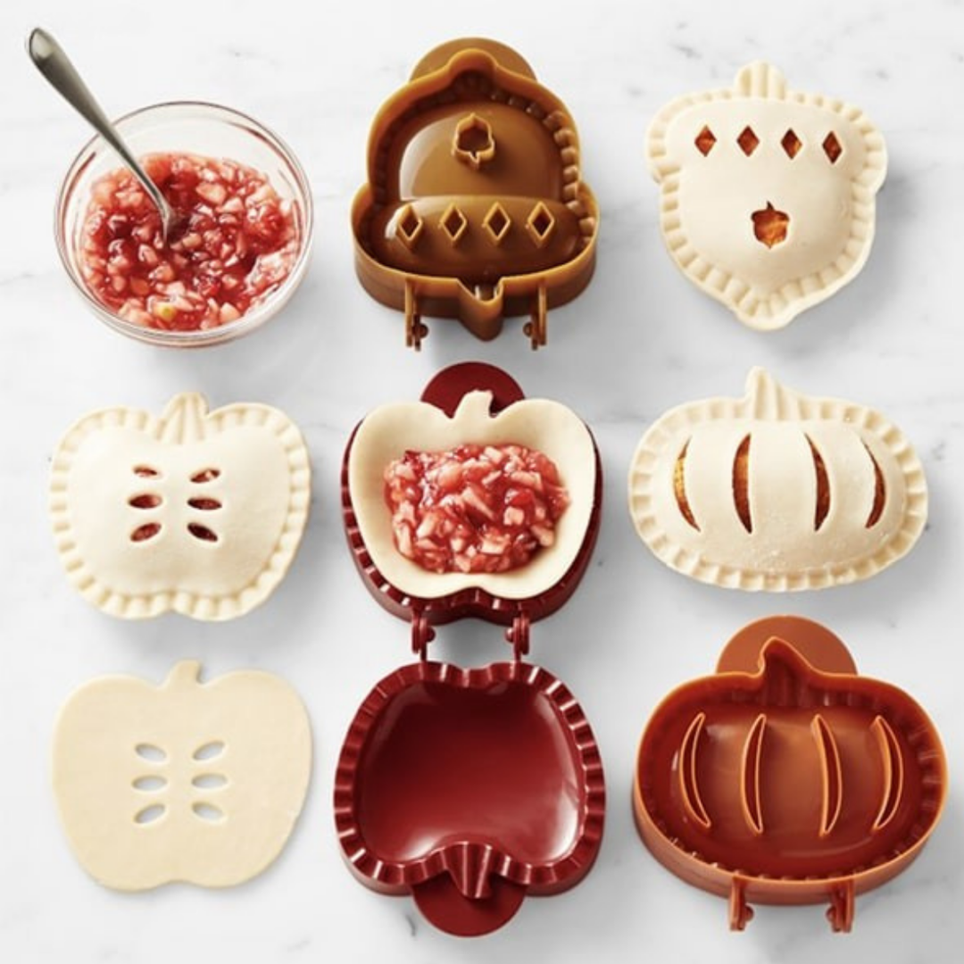 Mini-Pie-Former für Halloween &amp; Herbst | Ausstechen, Füllen &amp; Verschließen in einem Schritt | BPA-freies ABS | Kürbis-, Apfel- &amp; Eichel-Design