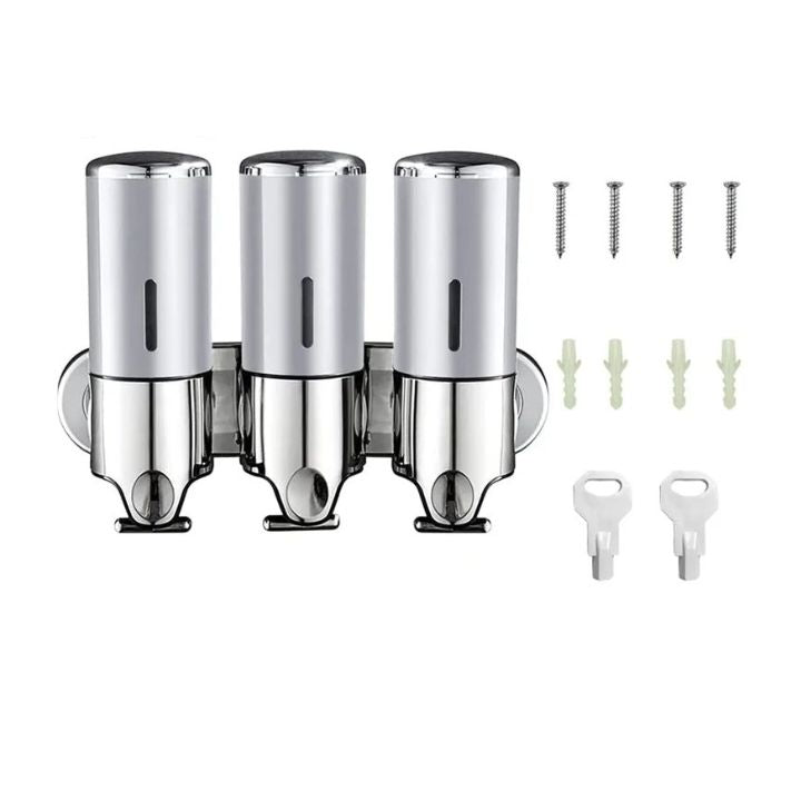 Distributore di sapone da parete | Acciaio inox e ABS | Design moderno | Salvaspazio e ricaricabile