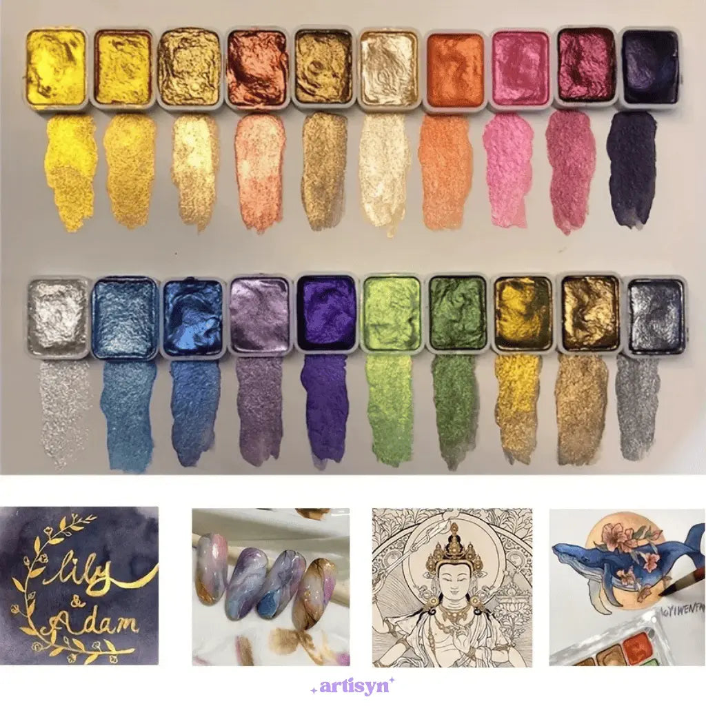 Set acquerelli Artisyn | Kit completo di acquerelli con 48 colori + pennelli | Scatola metallica compatta | Per principianti e illustrazioni