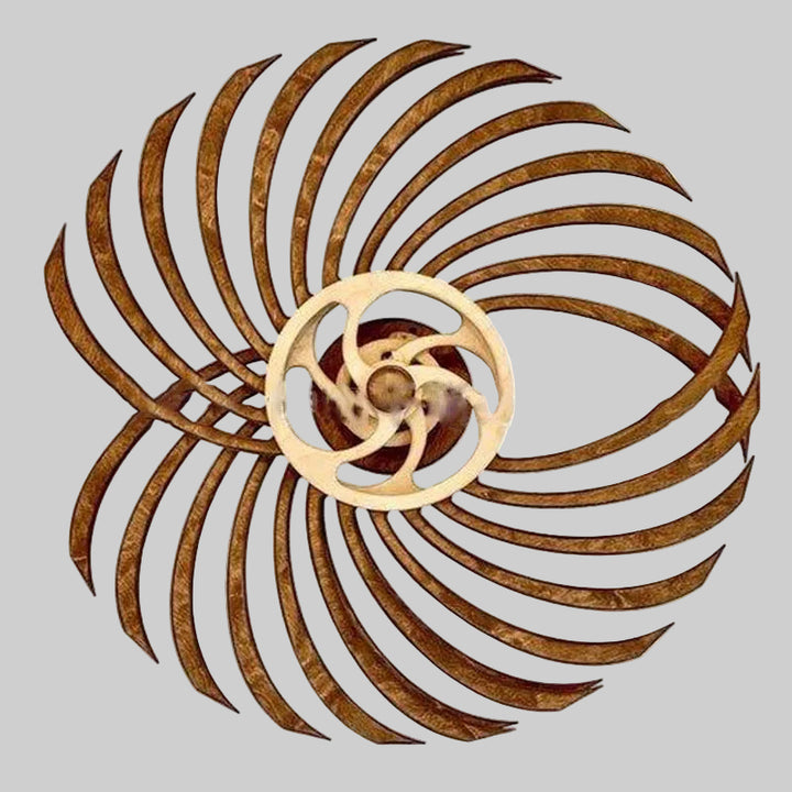 Kinetic Wood Sculpture with Spring Mechanism | Moving Wall or Table Decoration as Art Object | Handmade, Polished &amp; Coated