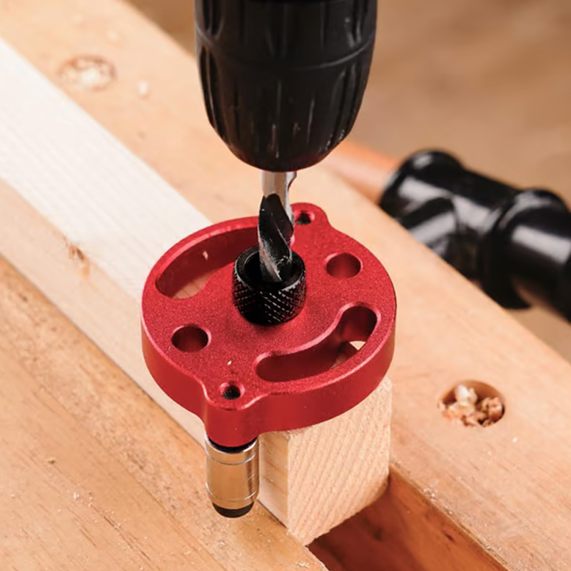 Präzisions-Bohrschablone aus Aluminium &amp; gehärtetem Stahl | Selbstzentrierende Bohrhilfe für Holzverbindungen | 6–10 mm