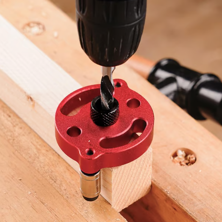 Präzisions-Bohrschablone aus Aluminium &amp; gehärtetem Stahl | Selbstzentrierende Bohrhilfe für Holzverbindungen | 6–10 mm