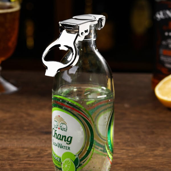 Bottle opener with airtight reseal – GripSeal | Keeps carbonation twice as long | Foldable, strong leverage