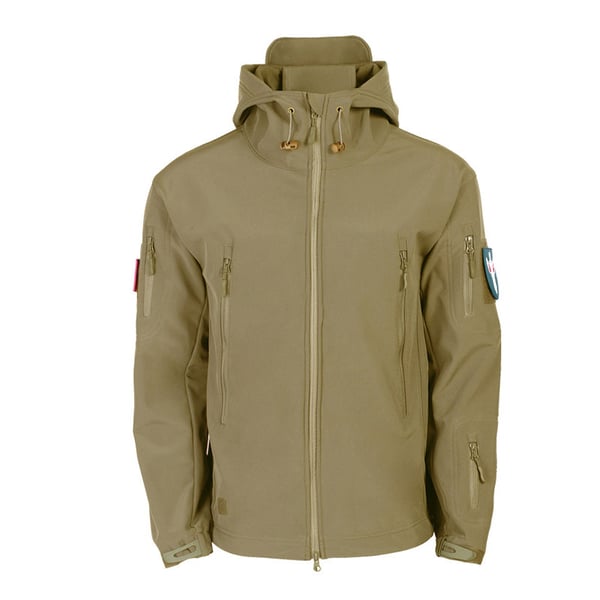 Herren Softshelljacke | Winddichte, wasserabweisende Outdoorjacke mit Kapuze, Fleecefutter und verstellbaren Bündchen