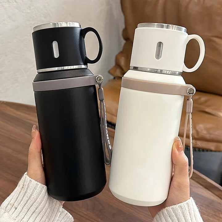 Thermobecher 600 ml | Auslaufsicherer Edelstahl-Thermobecher für Kaffee, Tee und kalte Getränke unterwegs