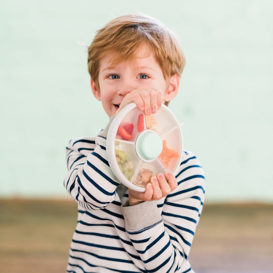 Snack Box for Kids with 5 Compartments | Rotating Snack Dispenser | Leak-Proof &amp; BPA-Free