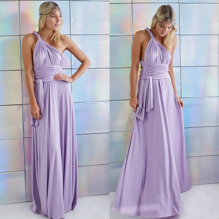 Damen Wickel-Maxikleid | 24 Tragevarianten | Ärmellos &amp; elegant | Perfekt für Hochzeit, Party &amp; Abend