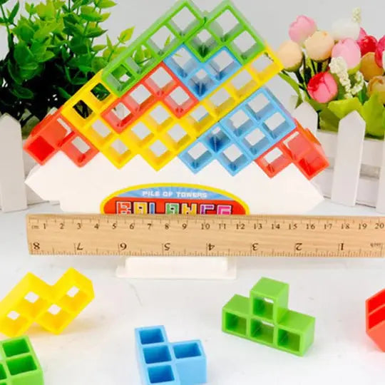 Lernspiel mit Bausteinen für Kinder | Bunte Bausteine mit Aufgabenkarten | Fördert Logik &amp; Feinmotorik