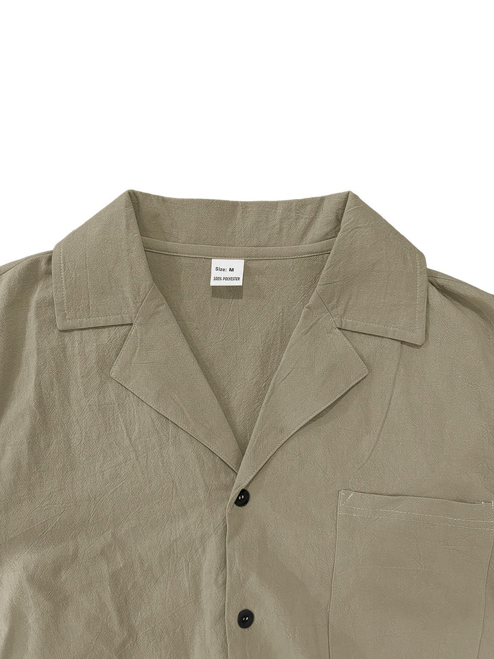 Herren Leinen-Set 2-teilig | Kurzarmhemd mit Kragen &amp; Hose mit Gummibund | Atmungsaktiv, sommerlich, S–XXXL