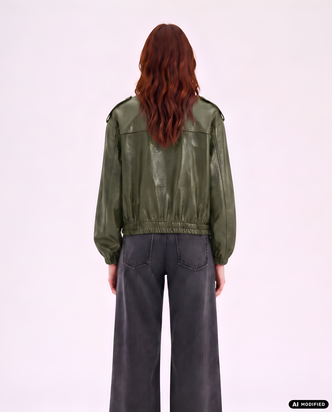 Kunstlederjacke | Kurz mit Reverskragen, Oversized Fit und Reißverschluss
