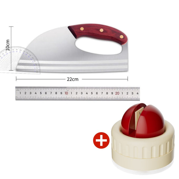 Küchenmesser aus Edelstahl mit ergonomischem Griff | Präzisionsmesser für Fleisch, Gemüse &amp; Kräuter | Rutschfester Holzgriff