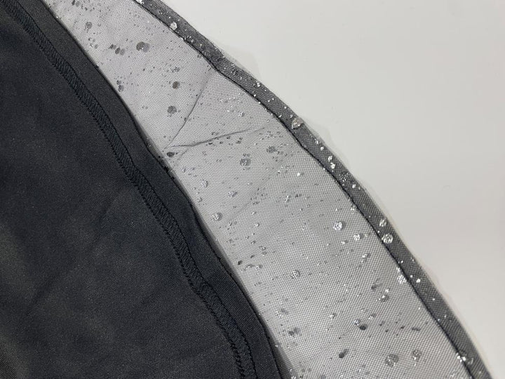 Damen Paillettenkleid mit V-Ausschnitt | Schwarzes Abendkleid mit transparentem Mesh, langen Ärmeln und glitzernden Details