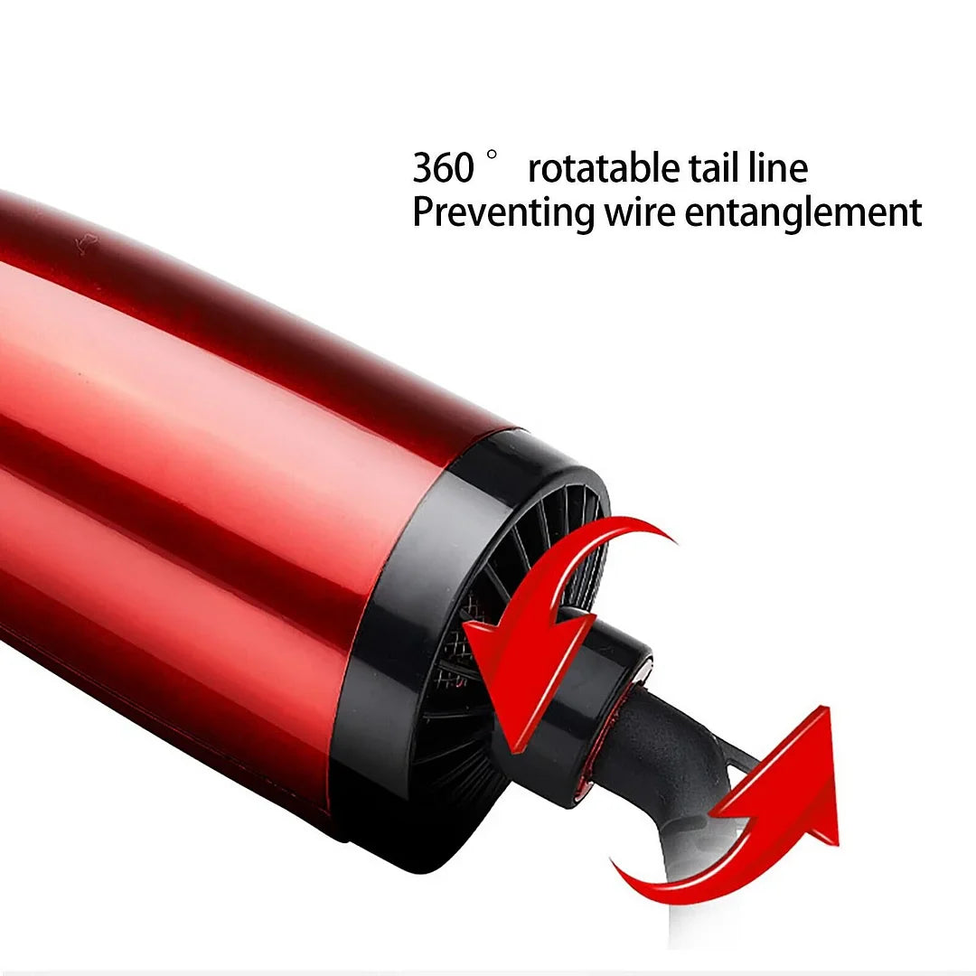 3-in-1 pyörivä hiustenmuotoiluharja 1000W | Kuivaus, suoristus &amp; kihartaminen | 2 nopeutta, 3 lämpötilaa | 360° johto