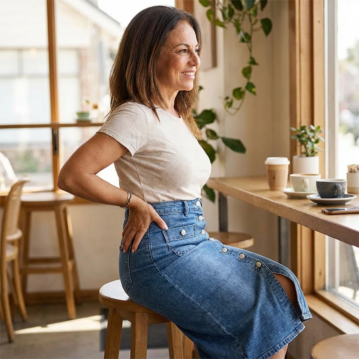 Damen Jeansrock | High-Waist Bleistiftrock mit Stretch-Denim