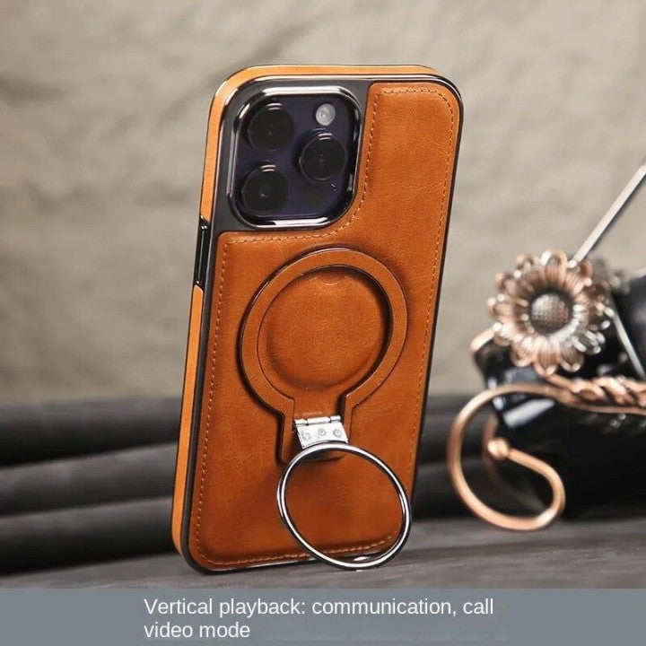 Puzdro na iPhone | Klasické kožené puzdro s magnetickou funkciou | Funkcia stojana a ochrana kamery