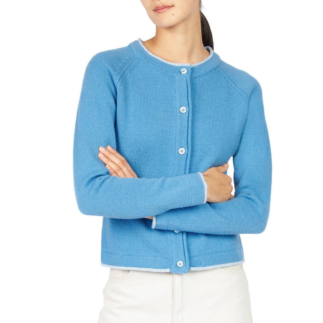 Damen Strickjacke | Kurze Cardigan-Jacke mit Raglanärmeln und geradem Schnitt