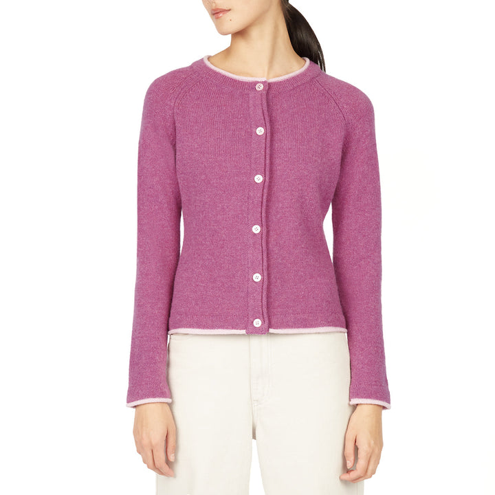 Damen Strickjacke | Kurze Cardigan-Jacke mit Raglanärmeln und geradem Schnitt