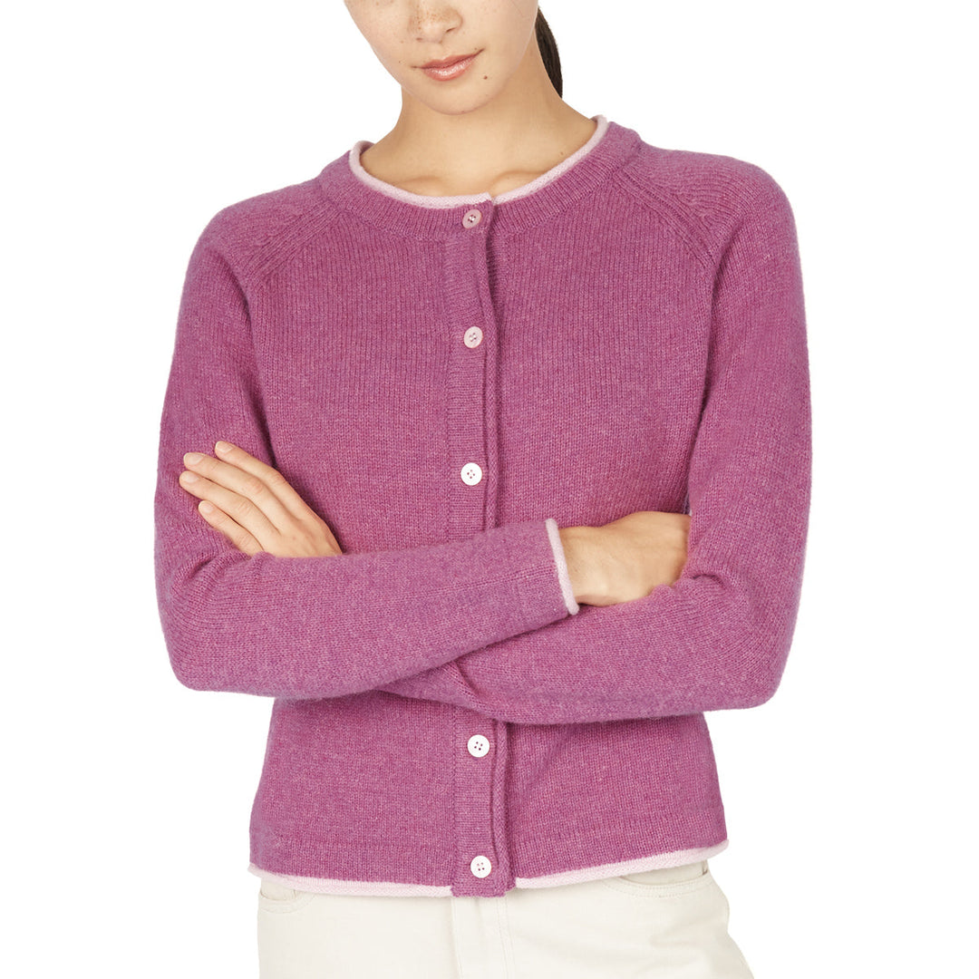 Damen Strickjacke | Kurze Cardigan-Jacke mit Raglanärmeln und geradem Schnitt
