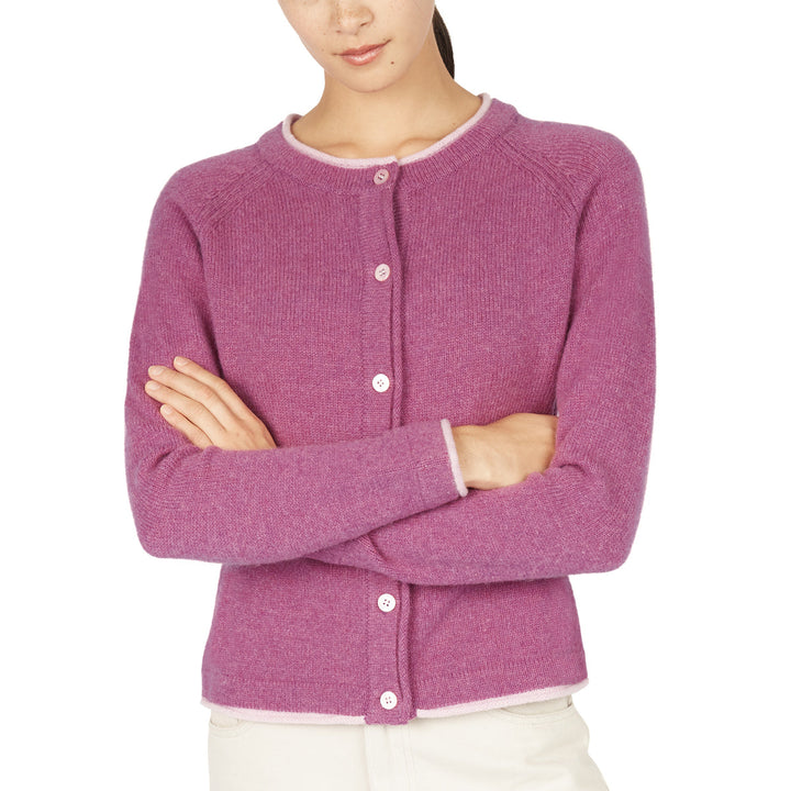 Damen Strickjacke | Kurze Cardigan-Jacke mit Raglanärmeln und geradem Schnitt