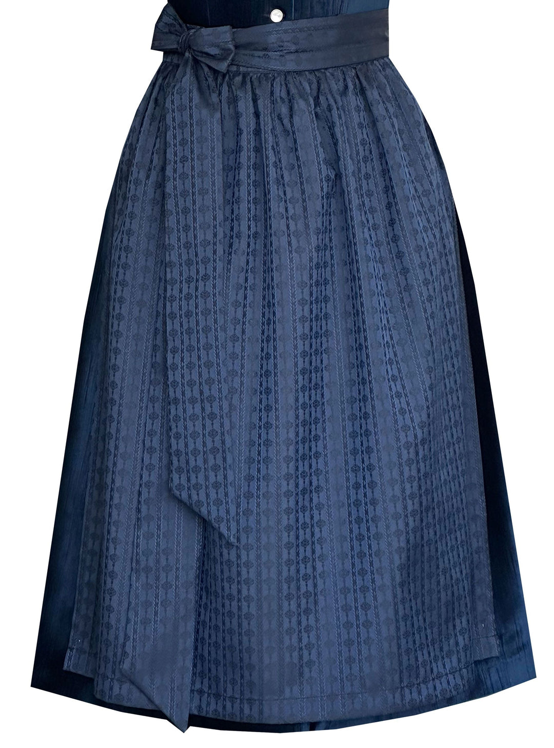 Midi Dirndl Damen | Klassisches Dirndl mit Samtoberteil, Knopfleiste und 65 cm Rocklänge für Volksfeste