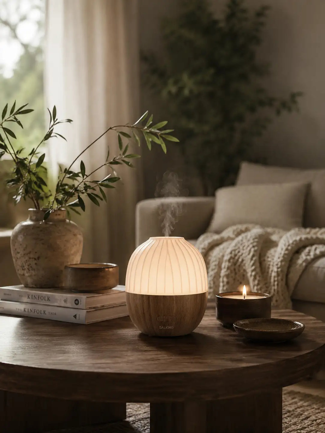 Eichel-Aroma-Diffusor | Ultraschall-Diffusor mit LED-Licht und 300 ml Wassertank