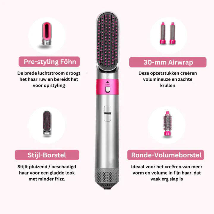 Styler per capelli 5-in-1 GlamStil™ | spazzola ad aria calda e set per ricci | volume, lucentezza e styling senza sforzo