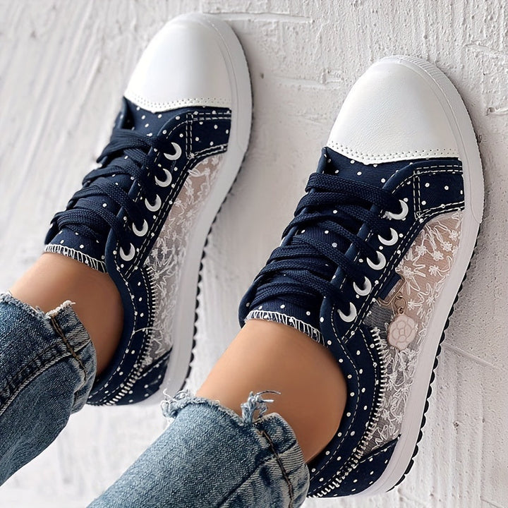 Damen Sneaker ultraleicht &amp; atmungsaktiv | Mesh-Obermaterial, flexible Sohle | Bequemer Alltags-Schuh mit Schnürung (Gr. 36–43)
