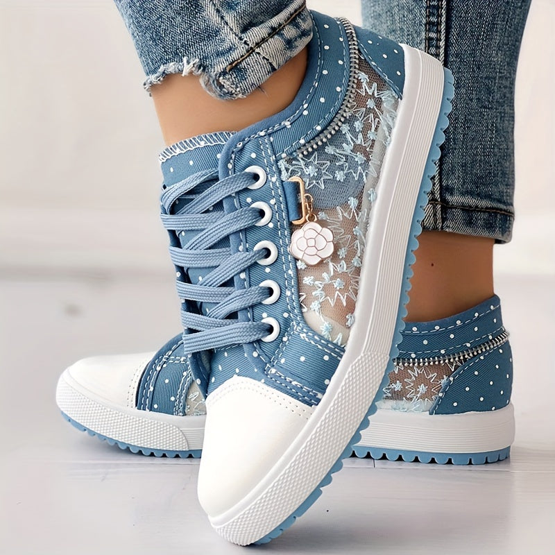 Damen Sneaker ultraleicht &amp; atmungsaktiv | Mesh-Obermaterial, flexible Sohle | Bequemer Alltags-Schuh mit Schnürung (Gr. 36–43)