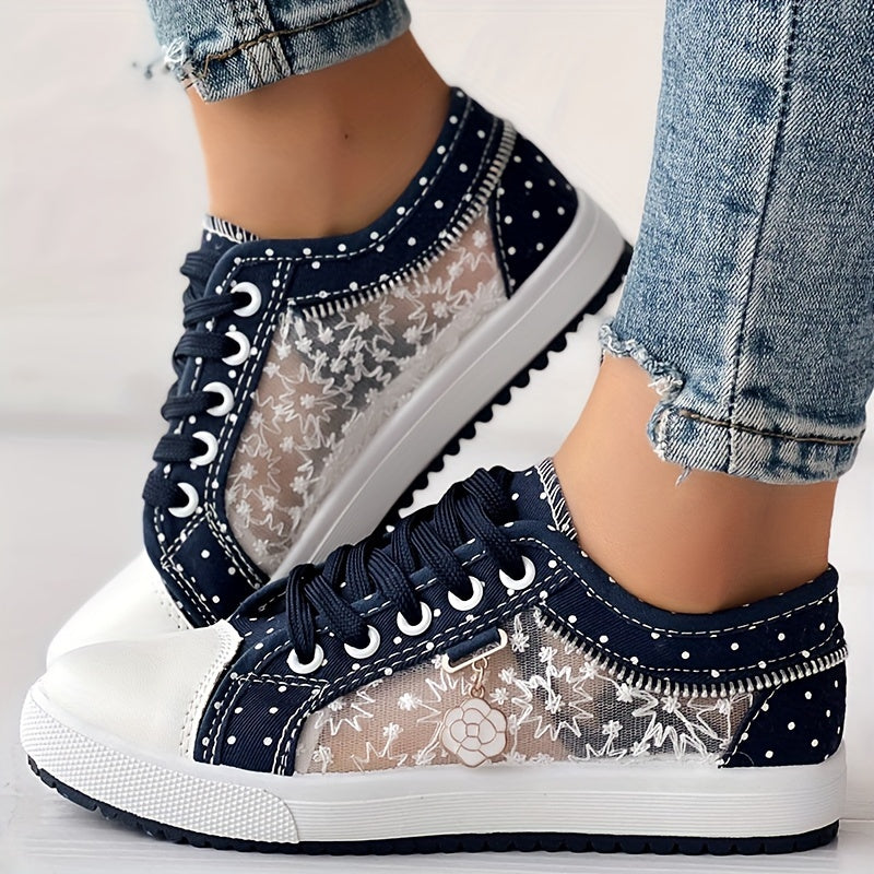 Damen Sneaker ultraleicht &amp; atmungsaktiv | Mesh-Obermaterial, flexible Sohle | Bequemer Alltags-Schuh mit Schnürung (Gr. 36–43)