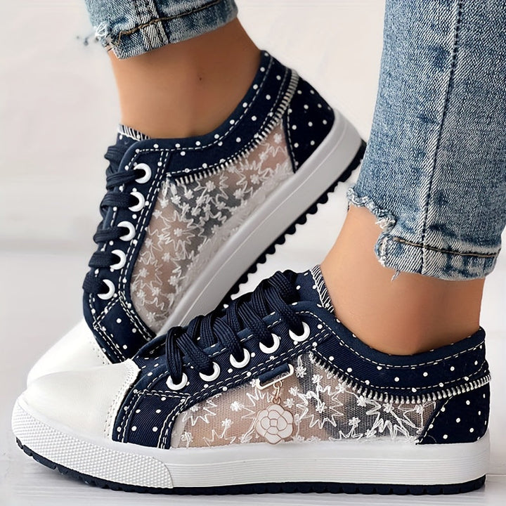 Damen Sneaker ultraleicht &amp; atmungsaktiv | Mesh-Obermaterial, flexible Sohle | Bequemer Alltags-Schuh mit Schnürung (Gr. 36–43)