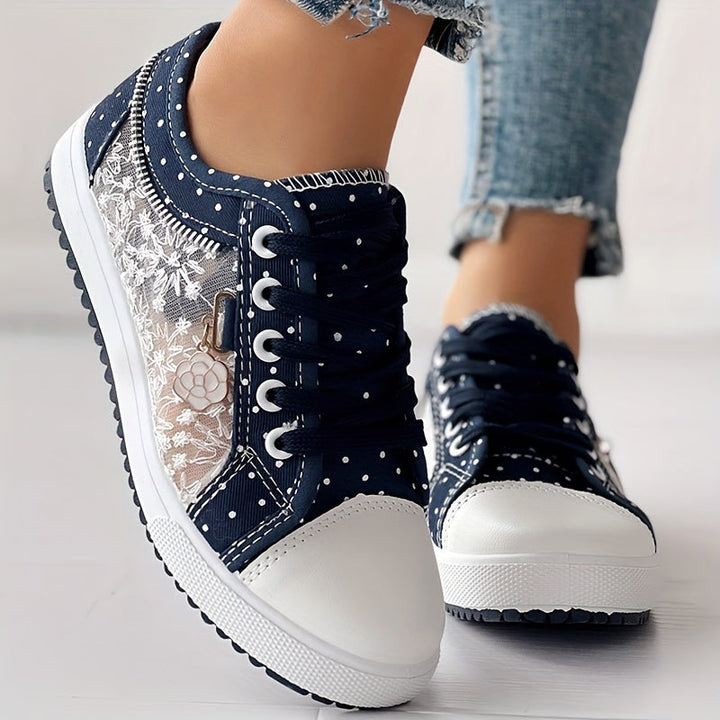 Damen Sneaker ultraleicht &amp; atmungsaktiv | Mesh-Obermaterial, flexible Sohle | Bequemer Alltags-Schuh mit Schnürung (Gr. 36–43)