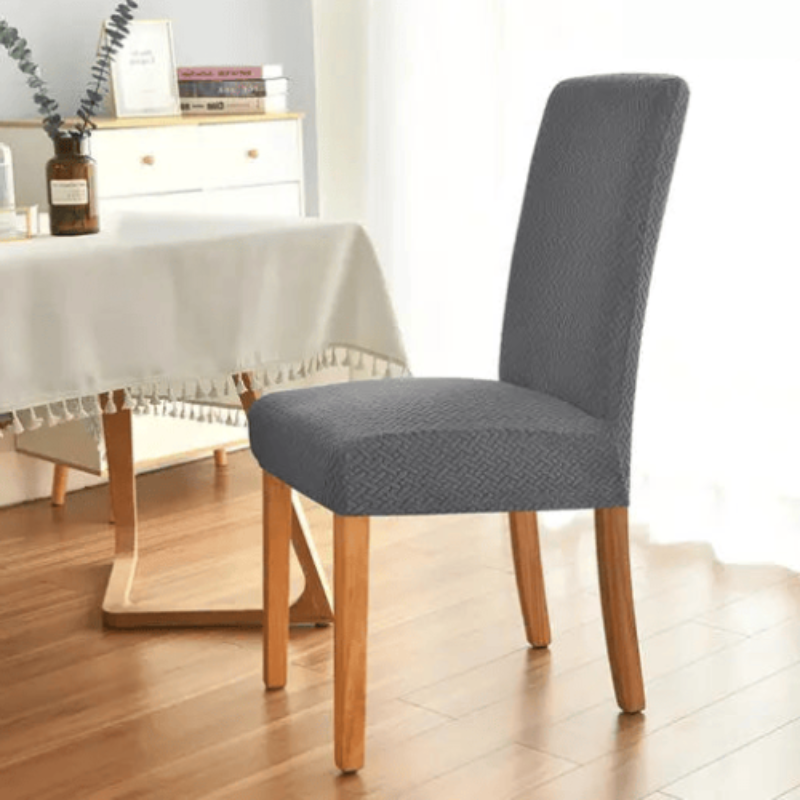 Jacquard-Stretch-Stuhlhussen im 2er-, 4er- oder 6er-Set | Für Rückenlehnen 45–60 cm | Fleckenresistent &amp; knitterarm | Perfekter Sitz ohne Verrutschen
