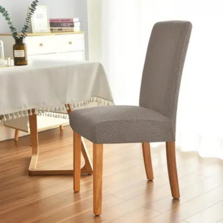 Jacquard-Stretch-Stuhlhussen im 2er-, 4er- oder 6er-Set | Für Rückenlehnen 45–60 cm | Fleckenresistent &amp; knitterarm | Perfekter Sitz ohne Verrutschen
